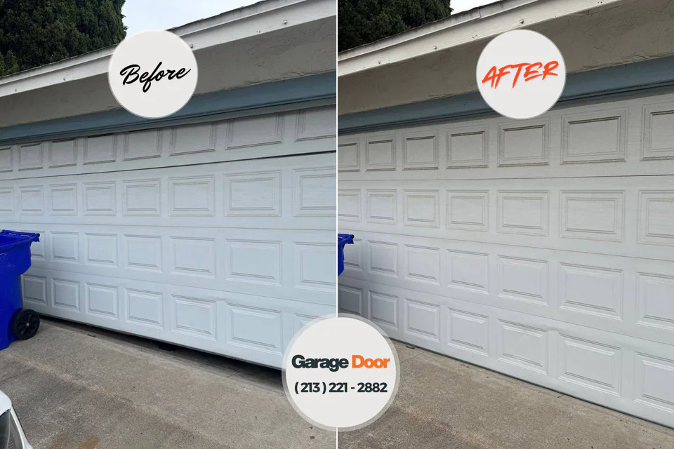 Before and after: garage door repair Las Quintas Fronterizas, TX